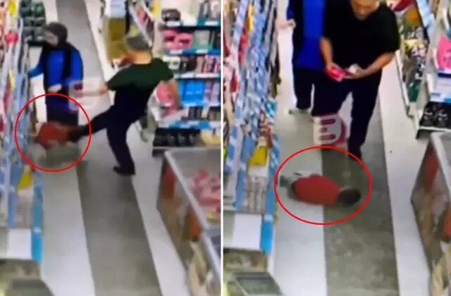 İnfial yaratan görüntü: Marketin ortasında küçücük çocuğa yaptığına bakın