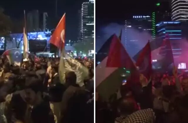 İsrail Başkonsolosluğu önünde Filistin’e destek eylemi