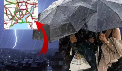 İstanbul’da yağış başladı, trafik felç! Harita kırmızıya döndü