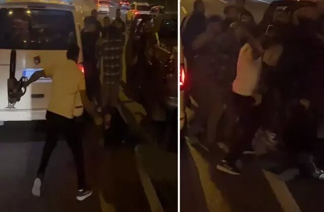 İstanbul’un göbeğinde kan donduran olay! Yol ortasında öldüresiye dayak kamerada
