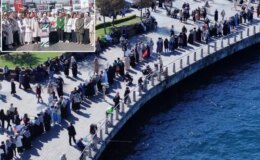 Cumhurbaşkanı Erdoğan çağrı yaptı, yüzlerce kadın Gazze için sokağa indi