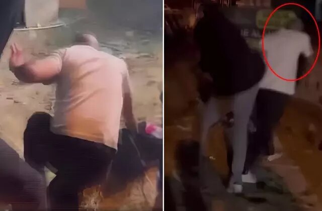 Kadını darp eden şahsa çevredeki vatandaşlardan meydan dayağı