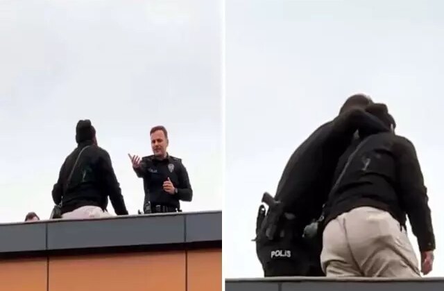Nedeni çok ilginç! İntihara kalkışan kapıcıyı polisler son anda ikna etti