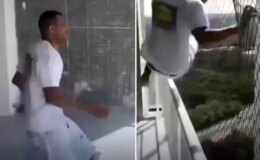 Kendi yaptığı balkon filesini böyle test etti