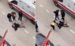 Genç kadın yola yattı, kimse ikna edemedi