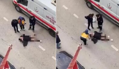 Genç kadın yola yattı, kimse ikna edemedi
