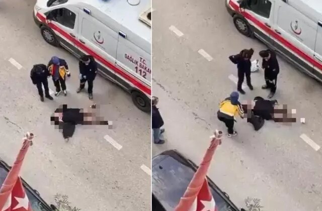 Genç kadın yola yattı, kimse ikna edemedi