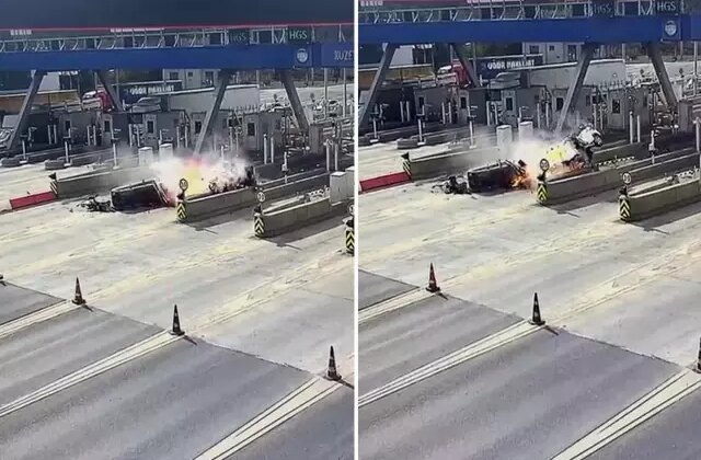 Kuzey Marmara Otoyol gişesinde feci kaza: Yanarak can verdi