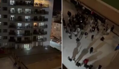KYK yurdunda kalan öğrenciler, yaşanan su kesintisini uluyarak protesto etti
