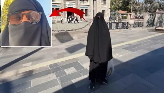 Metroda çarşafla gezen erkek şahıs gözaltına alındı
