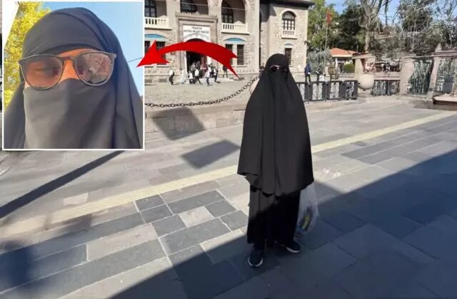 Metroda çarşafla gezen erkek şahıs gözaltına alındı