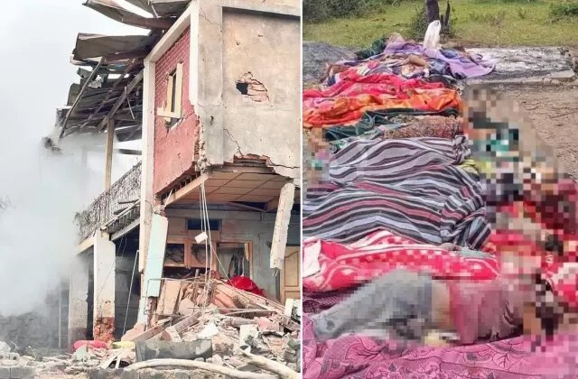Ordu cunta karşıtı gösteriye paraşütle bomba attı! 40 kişi hayatını kaybetti