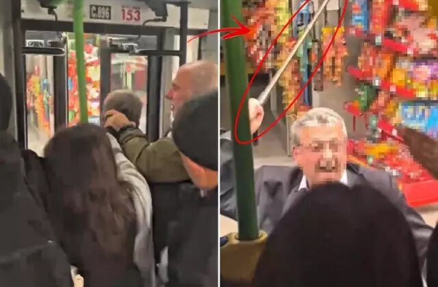 Otobüste kavga çıktı! Yaşlı yolcu bastonla saldırıp kafa attı