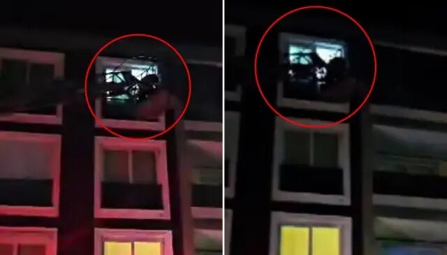 Panik ikiye katlandı! 6.1’lik depreme itfaiye merdiveninde yakalandılar