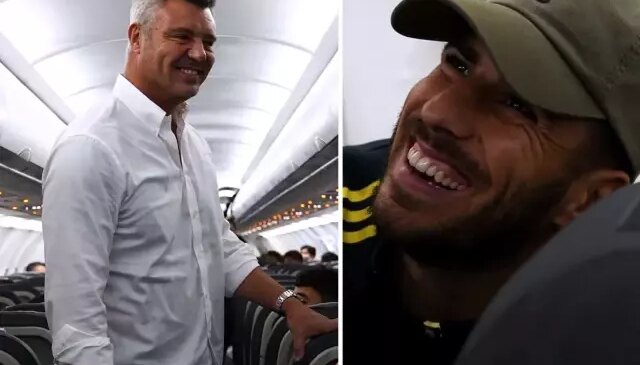 Sadettin Saran takım uçağında! Asensio ile arasında geçen diyaloğa beğeni yağıyor