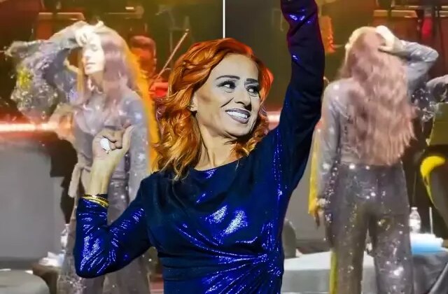 Sahnede kendinden geçen Yıldız Tilbe peruğunu çıkarıp halay çekti