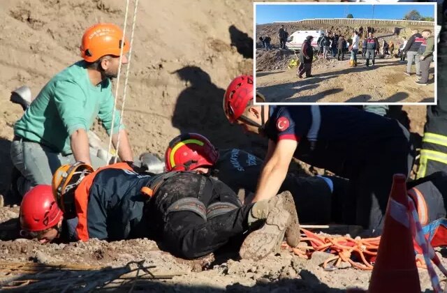 Yol yapım çalışmasında 30 metrelik kuyuya düşen işçi öldü