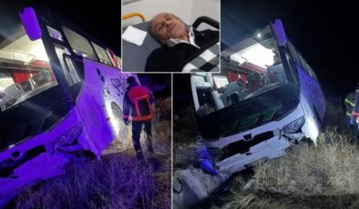 Şoför yediği yemekten zehirlendi, otobüs kaza yaptı