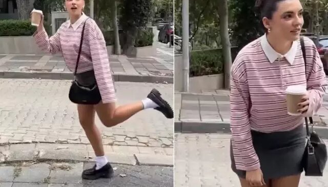 Sokakta video çeken genç kızın bacaklarına uygunsuz yorum