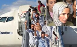 Sümeyye Erdoğan Bayraktar, İsrail’in saldırısına uğrayan aktivistleri karşıladı