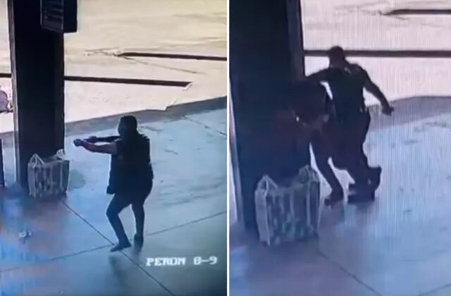 Terminalde korku dolu anlar: Uzman çavuş, polis ile çatıştı