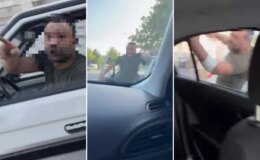 Trafik magandası kadınlara dehşeti yaşattı! Hakaret yağdırıp aracı yumrukladı