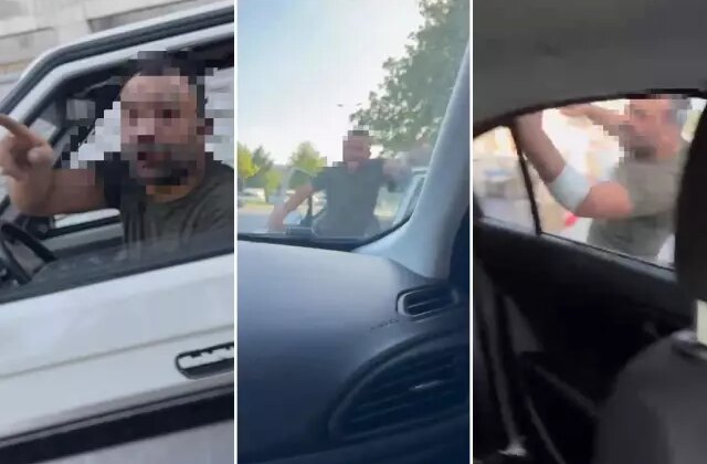 Trafik magandası kadınlara dehşeti yaşattı! Hakaret yağdırıp aracı yumrukladı