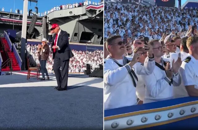 Trump dans figürleriyle binlerce askeri coşturdu