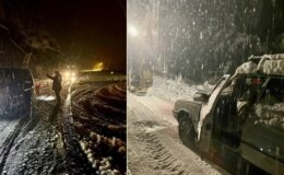 3 ile mevsimin ilk karı düştü! Yollar kapandı