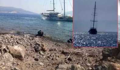 41 metrelik dev tekne karaya oturdu