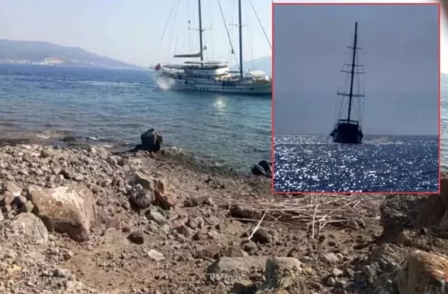 41 metrelik dev tekne karaya oturdu