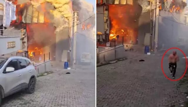 6 kişinin öldüğü yangında tüyler ürperten görüntü: Alevlerin arasından çıkıp geldi