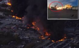 ABD’yi ayağa kaldıran kaza kamerada! Kargo uçağı bomba gibi patladı