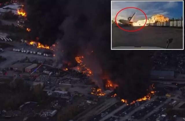 ABD’yi ayağa kaldıran kaza kamerada! Kargo uçağı bomba gibi patladı