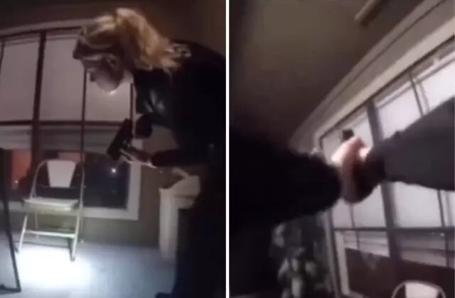 Acemi kadın polisler, kapıyı tabanca ile açan ev sahibine kurşun yağdırdı