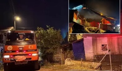 Ahşap eve yıldırım düştü!