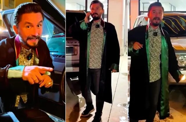 Avukat cübbesiyle kamera karşısına geçen galericinin başı dertte