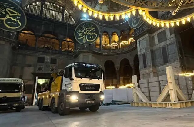 Ayasofya’da görüntülenen vinçlerin sırrı belli oldu