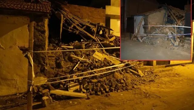 Balıkesir’de metruk bina çöktü