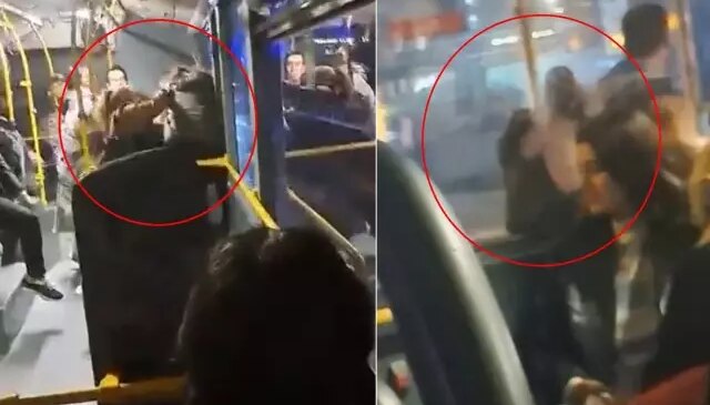 Otobüste yer kavgası! İki kadın yumruklaştı