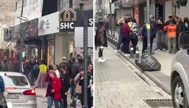 Caddede meydan savaşı! O anlar kameralarda