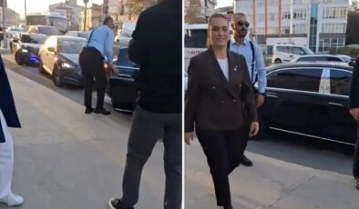 Çakarlı konvoyuyla geldi, araçtan ineni herkes merak ediyor