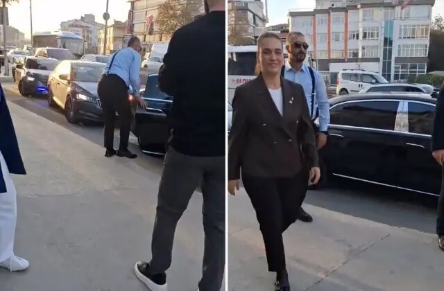 Çakarlı konvoyuyla geldi, araçtan ineni herkes merak ediyor