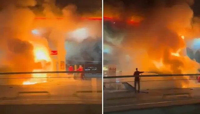 Çekmeköy’de araç benzinliğe daldı, facianın eşiğinden dönüldü