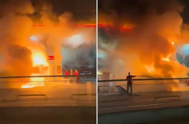 Çekmeköy’de araç benzinliğe daldı, facianın eşiğinden dönüldü