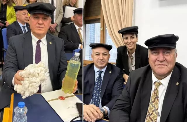 CHP’li vekiller bütçe görüşmelerine kasket takarak geldi