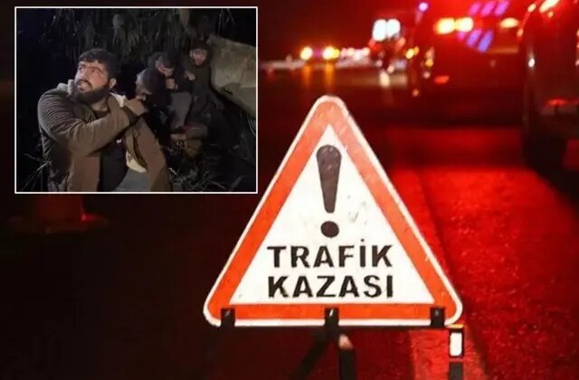 Dur ihtarına uymadı, kaza yaptı! Araçtan 9 göçmen çıktı