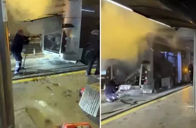 Edirnekapı’da metrobüste çıkan yangın paniğe neden oldu