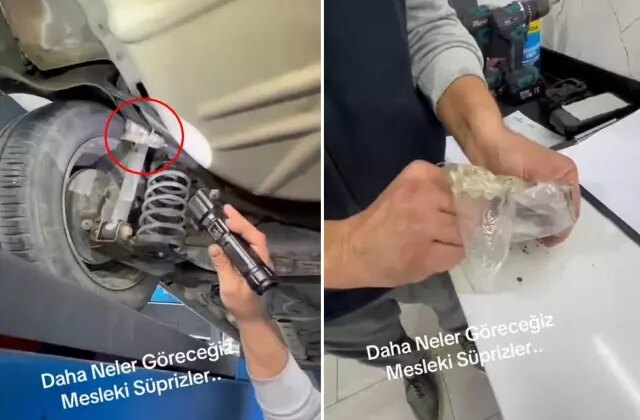 Ekspertiz uzmanı şok: Şaseye bağlı kelepçeli poşetten çıkana bakın