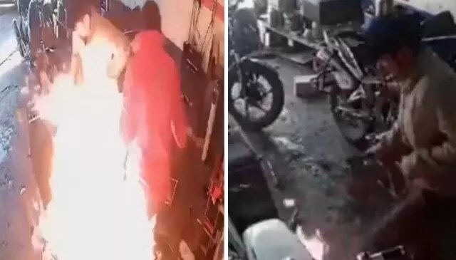 Yangına su yerine yanıcı madde döktüler, alevlerin arasında kaldılar